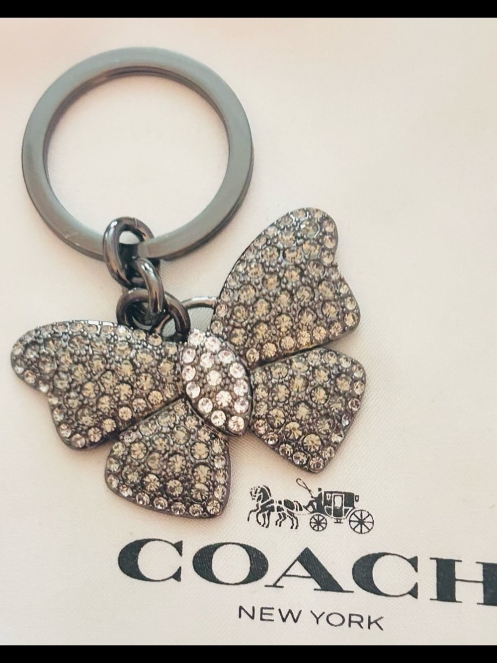 EXTREMELY RARE Vintage Coach Y2K Crystal Butterfly Keychain/ Bag Charm - Picture 5 of 13